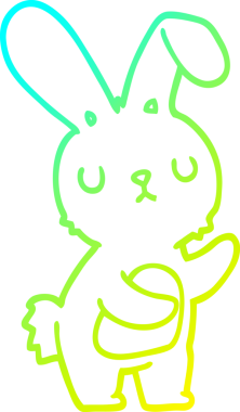 Bir insan tarafından çizilmiş şirin bir çizgi film tavşanı çizimi.