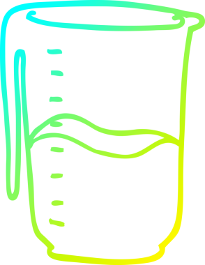 Bir insan tarafından çizilen karikatür sürahisinin soğuk gradyan çizimi