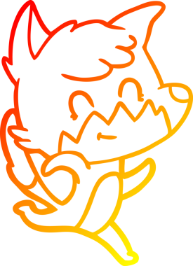 Bir insan tarafından çizilmiş, karikatür, arkadaş canlısı tilki çizimi.