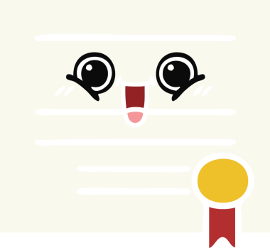 Bir insan tarafından çizilmiş mezuniyet diplomasının düz renkli retro karikatürü