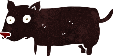 Bir insan tarafından çizilmiş küçük bir köpek.