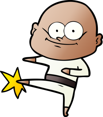 bir insan tarafından çizilmiş kel karate tekmesi.