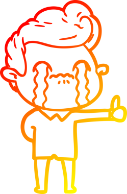 Bir insan tarafından çizilmiş ağlayan bir çizgi film karakteri çizimi.