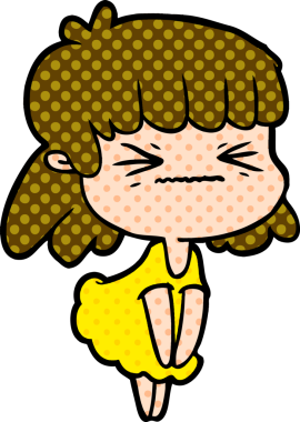 Bir insan tarafından çizilmiş kızgın bir kız.