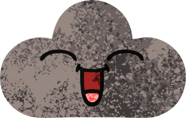 Bir insan tarafından çizilmiş bir fırtına bulutunun retro çizim tarzı karikatürü