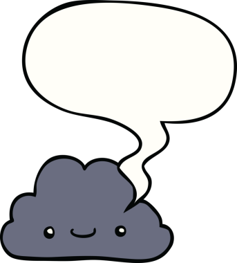 Bir insan tarafından çizilmiş tatlı bir çizgi film bulutu.