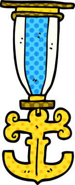 Bir insan tarafından çizilmiş karalama denizci madalyası.