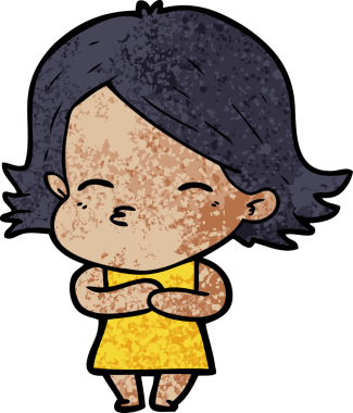 Bir insan tarafından çizilmiş karikatür kadın.