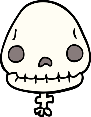 Bir insan tarafından çizilmiş cadılar bayramı kafatası karalaması.