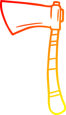 Bir insan tarafından çizilmiş viking baltasının sıcak çizgi çizimi