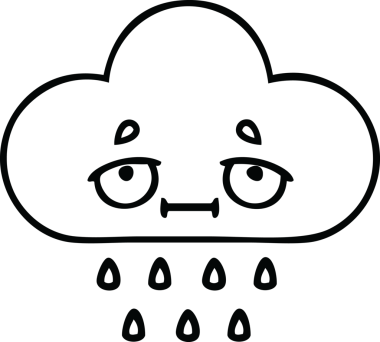 Bir insan tarafından çizilmiş fırtına yağmuru bulutu çizimi