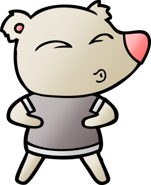 bir insan tarafından çizilmiş bir karikatür ıslık ayısı