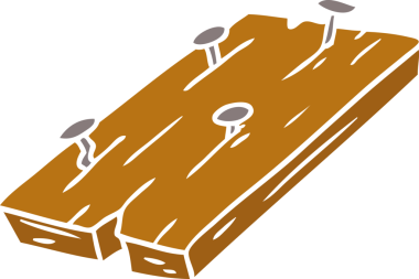 Bir insan tarafından çizilmiş bir tahtaya çivi karalaması.