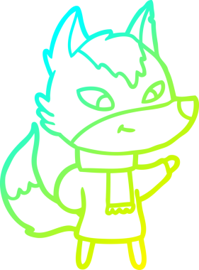 Bir insan tarafından çizilmiş dost canlısı bir kurt çizgi çizimi.