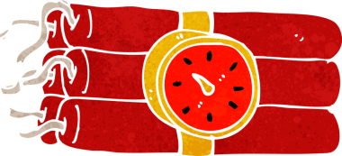 Bir insan tarafından çizilmiş çizgi film bombası.