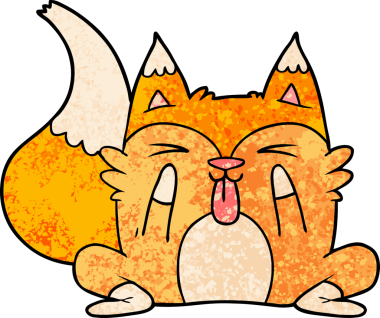 Bir insan tarafından çizilmiş komik tilki çizgi filmi.