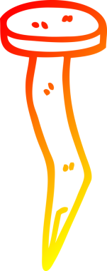 Bir insan tarafından çizilen pirinç çivinin sıcak gradyan çizgisi