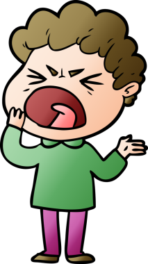 Bir insan tarafından çizilmiş öfkeli bir adam.