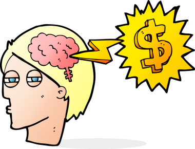 Bir insan tarafından çizilmiş daha fazla para kazanmanın yollarını düşünüyorum.