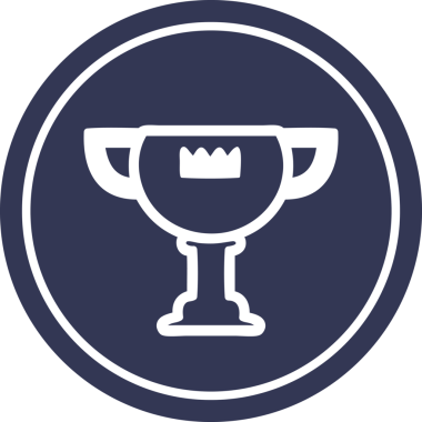 Ödül ödülü dairesel simgesi bir insan tarafından çizildi