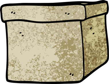 grunge desenli çizim karton kutu bir insan tarafından çizilmiş.