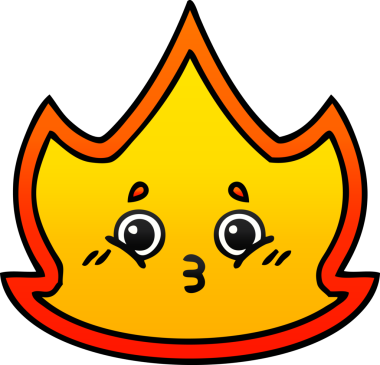 Bir insanın çizdiği ateşin gölgeli çizgi filmi.