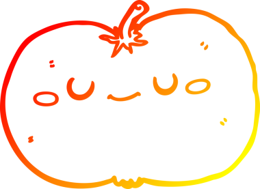 Bir insan tarafından çizilen elma çizgi romanının sıcak gradyan çizimi