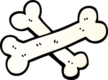 Bir insan tarafından çizilmiş çapraz kemik vektör gradyan çizim çizimi