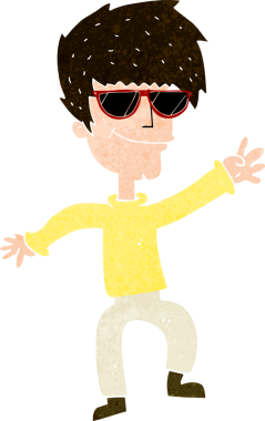 Bir insan tarafından çizilmiş havalı bir adam.