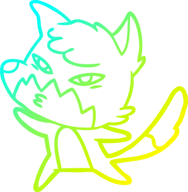 Bir insan tarafından çizilmiş akıllı bir tilkinin soğuk çizgi çizimi.