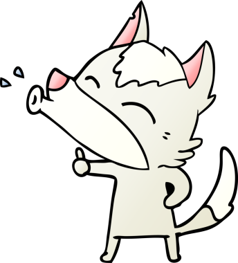 Bir insan tarafından çizilmiş uluyan kurt çizgi filmi.