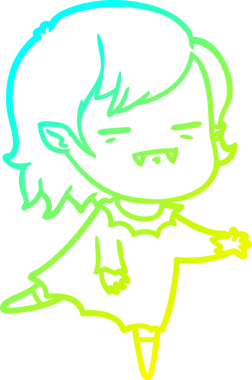 Bir insan tarafından çizilmiş bir ölümsüz vampir kız çizgi filmi.