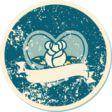 Bir insan tarafından çizilmiş kalp gülü ve bayrağının sembolik dövmeli resmi.