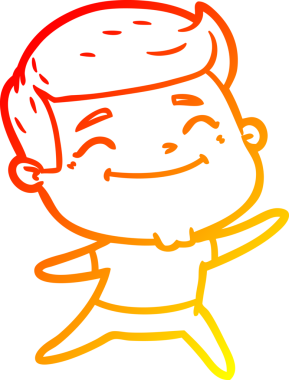 Bir insan tarafından çizilmiş mutlu bir çizgi film karakteri çizimi.