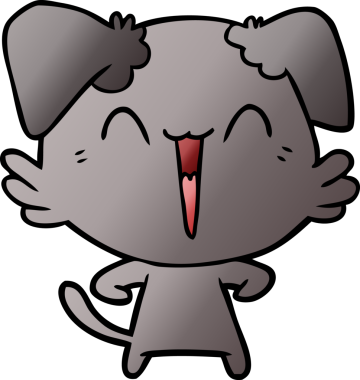 Bir insan tarafından çizilmiş küçük mutlu köpek çizgi filmi.