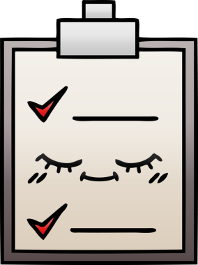 Bir insan tarafından çizilmiş bir kontrol listesinin gölgelendirilmiş çizimi