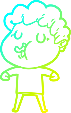 Bir insan tarafından çizilmiş bir çizgi film karakterinin çizimi.