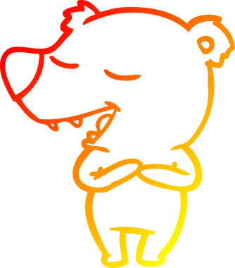 Bir insan tarafından çizilmiş bir kutup ayısının sıcak çizgi çizimi