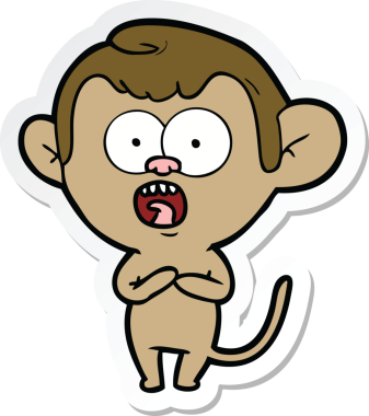 Bir insan tarafından çizilmiş bir karikatür çıkartması.