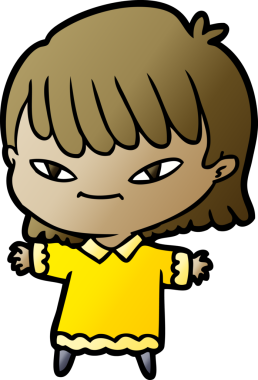 Bir insan tarafından çizilmiş karikatür kadın.