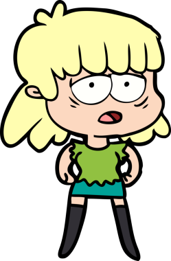 Bir insan tarafından çizilmiş yorgun bir kadın.