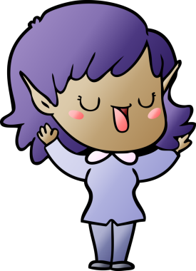 Bir insan tarafından çizilmiş bir elf kızı.