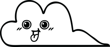 Bir insan tarafından çizilmiş bir kar bulutunun çizgi çizimi