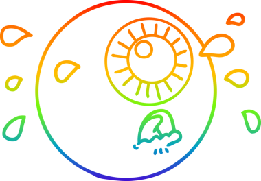 gökkuşağı gradyan çizgi çizimi bir insan tarafından çizilmiş göz yaşları