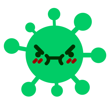 Bir insan tarafından çizilmiş bir virüs.