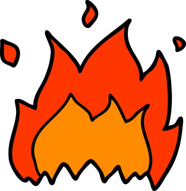 Bir insan tarafından çizilmiş çizgi film ateşi