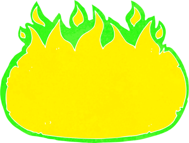 Bir insan tarafından çizilmiş yeşil cadılar bayramı ateş sınırı.