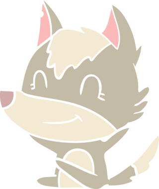 Bir insan tarafından çizilmiş düz renkli çizgi film kurdu.