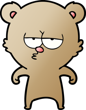 Bir insan tarafından çizilmiş sıkılmış ayı çizgi filmi