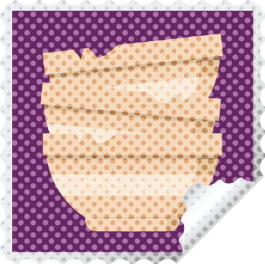 Bir insan tarafından çizilmiş bir yığın eski kaseler grafiksel kare etiket